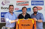 Da sinistra: il vice presidente Lucchiari, mister De Mozzi e il dg Sannazzaro
